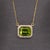 Contemporary 2.3cts Peridot Necklace W Natural Diamond Halo: 14k Solid Gold, Attached Chain For Sale - Image 3 of 8