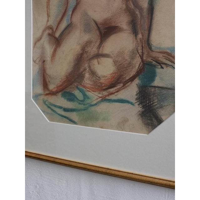 Jules Schyl, Nude Study, Pastel Drawing, 1943, Framed For Sale - Image 5 of 7