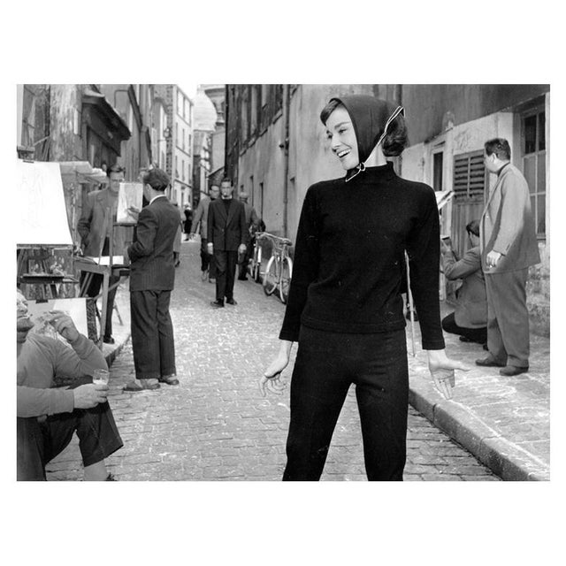'Hepburn at Paris' Unframed Archival Pigment Print For Sale