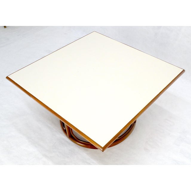 Bamboo Rattan 30” Square c1970s Mid Century Modern Coffee Table MINT For Sale - Image 13 of 14