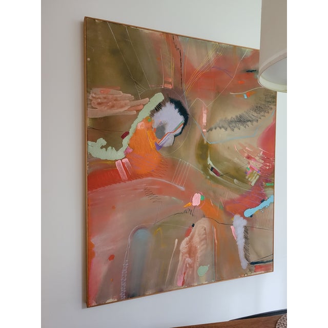Mid 20th Century Mid 20th Century Helen Bershad Abstract Oil on Canvas, Unsigned, Framed For Sale - Image 5 of 7