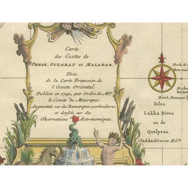 Beige Hand-Colored Map of Persia, Gujarat and Malabar Coasts, 1773 For Sale - Image 8 of 10