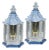 A Pair of Vintage Brighton Blue and White Chinese-Style Pagoda Wall Lamps For Sale