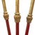 Gilded Candleholders on Red Processional Sticks, 18th Century, Set of 3 For Sale - Image 5 of 6