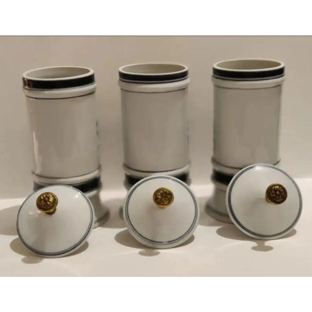 Maitland-Smith Porcelain Apothecary Jars ~ Set of 3 ~ Circa 1980 For Sale - Image 11 of 13