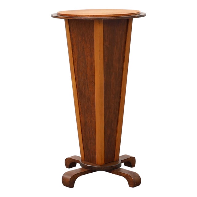 Art Deco Round Wooden Side Table, France, 1920s For Sale