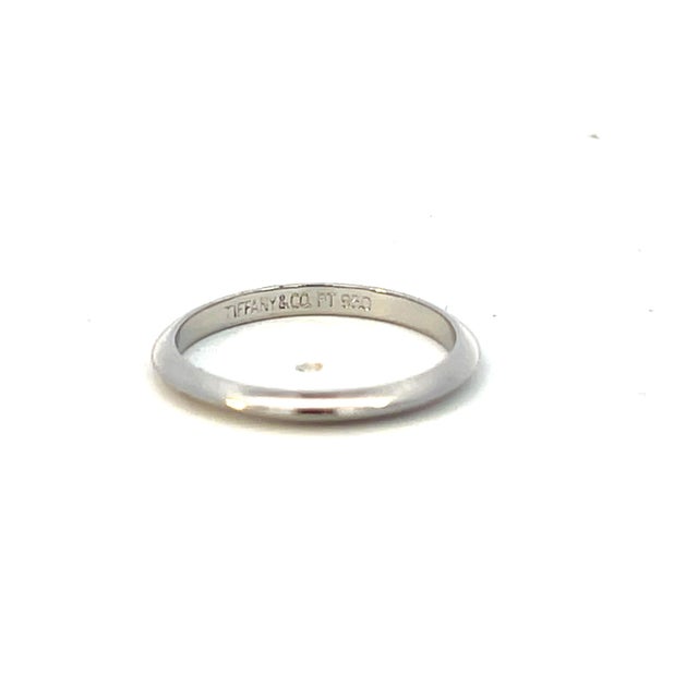 Late 20th Century Late 20th Century Tiffany & Co Estate Wedding Band Platinum, Size 7.5 For Sale - Image 5 of 7