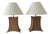 1970s Bamboo and Leather Strap Lamps - a Pair For Sale