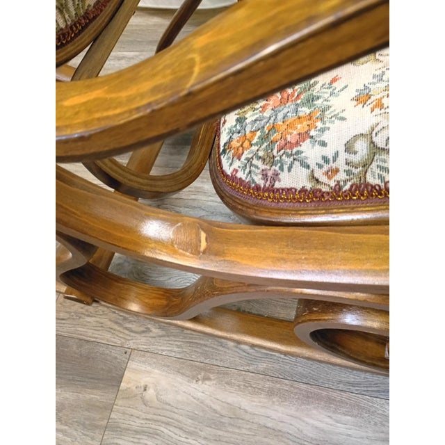 1970s Price Products Ornate Tapestry Upholstered Bentwood Rocking Chair For Sale - Image 11 of 11
