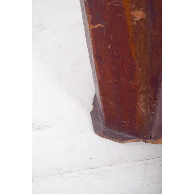 Brown Mid-Century Portuguese Hexagonal Trash Can, 1950s For Sale - Image 8 of 9