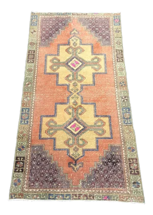 Turkish Oushak Faded Hand Knotted Wool Area Rug - 4′ × 8′3″