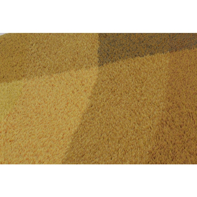 1960s Vintage Swedish Rya Rug With Tonal Yellow-Gold Geometric Shards - Rug & Kilim For Sale - Image 5 of 9