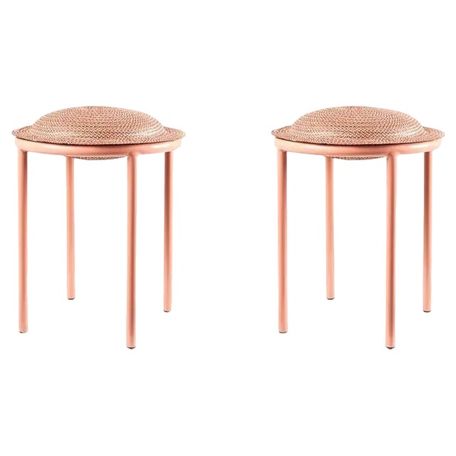 Set of Red Cana Stool by Pauline Deltour For Sale