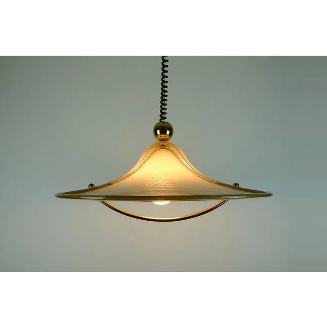 Large Vintage Space Age Hanging Lamp in Acrylic and Brass from Hustadt Leuchten, 1970s For Sale - Image 10 of 11