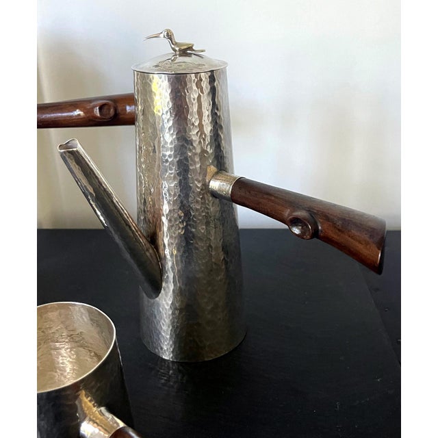 Mid 20th Century Peruvian Modernistic Sterling Silver Coffee Service Set - 5 pcs For Sale - Image 12 of 18