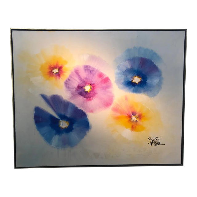1980s Starburst Painting by Carmichael, Framed For Sale
