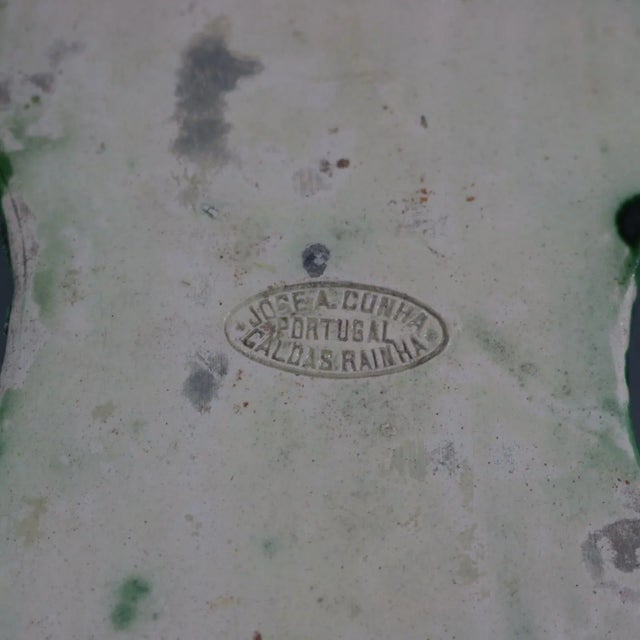 Victorian Antique Jose Cunha Palissy Majolica Lizard Wall Plaque For Sale - Image 3 of 13