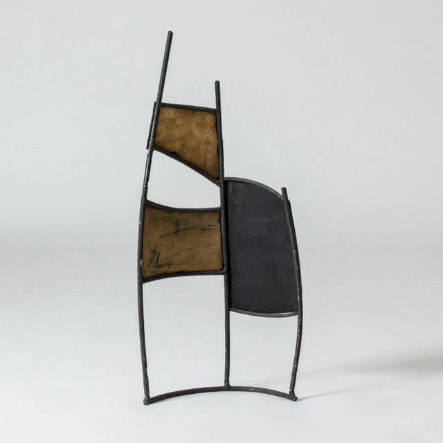 Leather and Metal Sculpture by Fred Leyman For Sale - Image 3 of 6