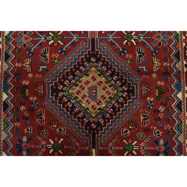 Red Yalameh Runner 2’9” X 9’9” Red Wool Vintage Tribal Hand-Knotted Rug For Sale - Image 8 of 13