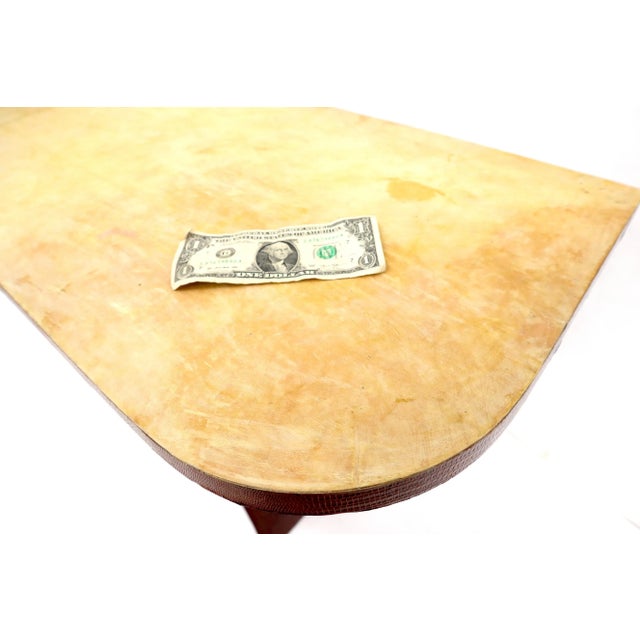 Karl Springer Parchment & Skin Snake Wrapped Console Sofa Table For Sale - Image 4 of 13