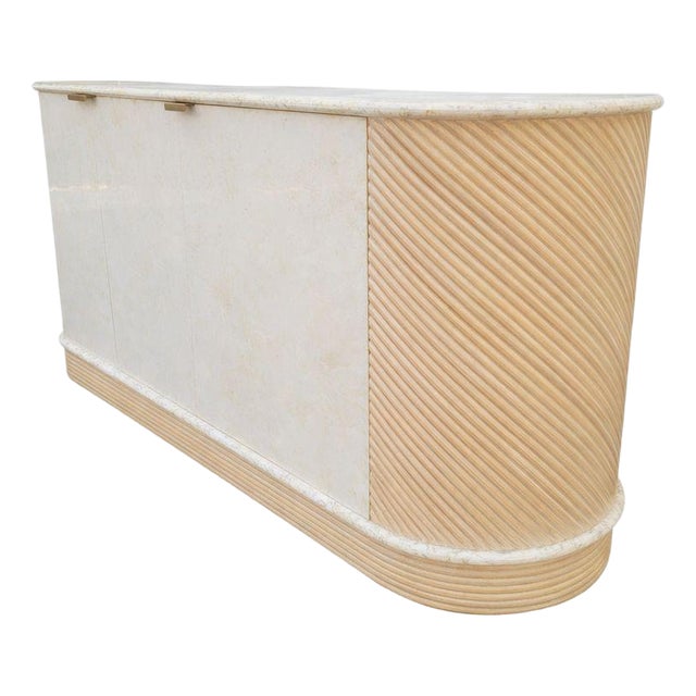 Casa Bique Neoclassical Credenza With Marble Top, 1988–91 For Sale