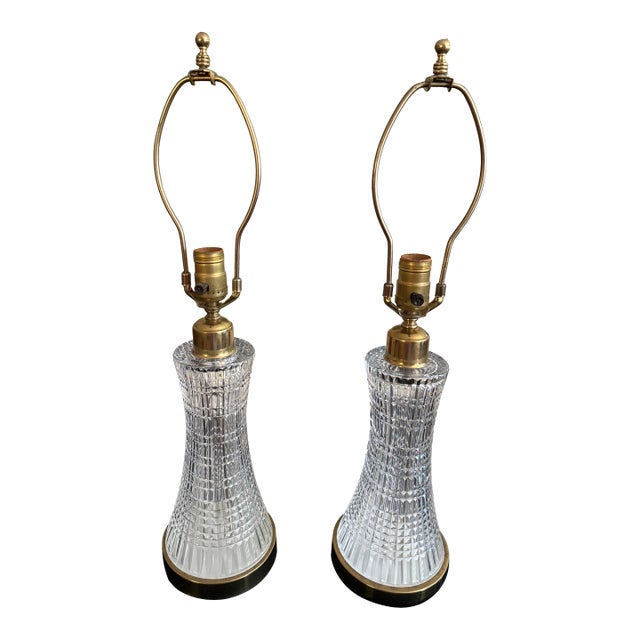 Vintage Waterford Crystal Lamps, a Pair For Sale