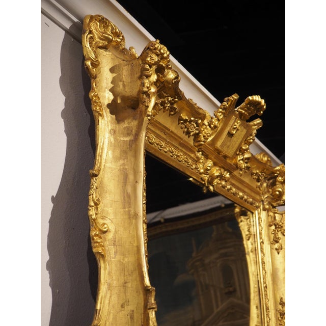 Circa 1890 French Belle Époque Louis XV Style Giltwood Mirror With Crowned Crest For Sale - Image 17 of 18