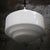 Metal Vintage Art Deco White Opaline Glass Pendant Lamps For Sale - Image 7 of 8