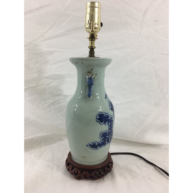 19th Century Chinese Export Vase Lamp With Figure For Sale - Image 4 of 7