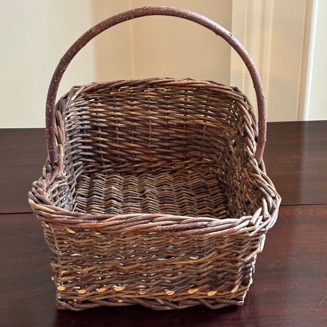 Rustic Vintage Twig Basket For Sale In Baltimore - Image 6 of 12