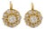 19th Century Pair of Victorian Old Mine Cut Diamond 18k Yellow Gold Cluster Earrings For Sale