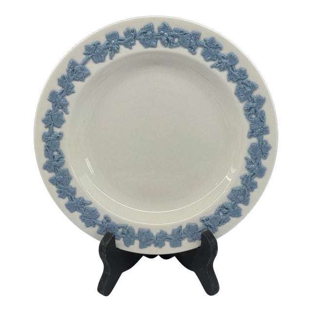 Vintage Wedgewood Queensware Embossed Lavender on Cream Bread & Butter Plates For Sale