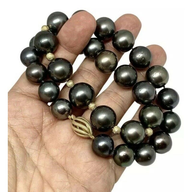 Fine Quality Tahitian Pearl Diamond Necklace 14k Gold 16.7 mm 19.5" Certified $19,470 915543 This is a Unique Custom Made...