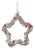 Festive Beaded Ornaments with Red Berries, Set of 12, Silver Star, 6" For Sale