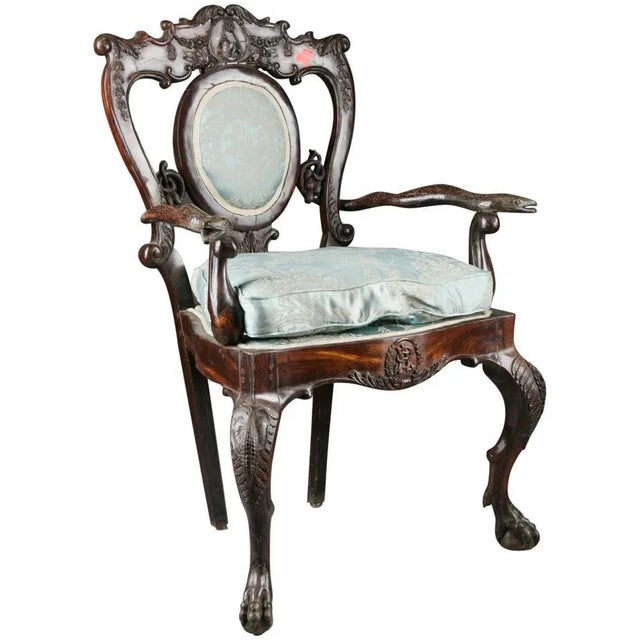 19th Century Baroque Colonial Throne Chair For Sale - Image 11 of 11