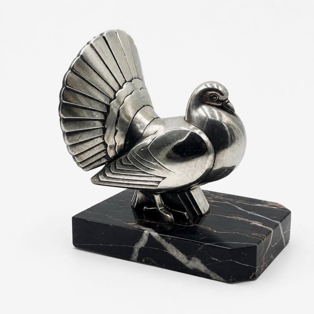 Art Deco Sculpture of a Pigeon and Peacock by Perrina, 1930 For Sale - Image 10 of 10