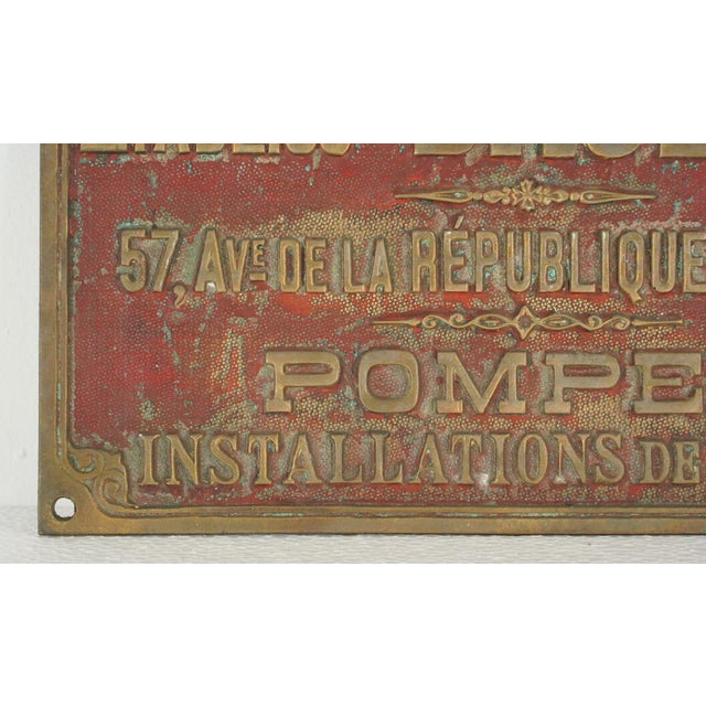 Vintage European French Brass Construction Advertisement Plaque For Sale In New York - Image 6 of 9