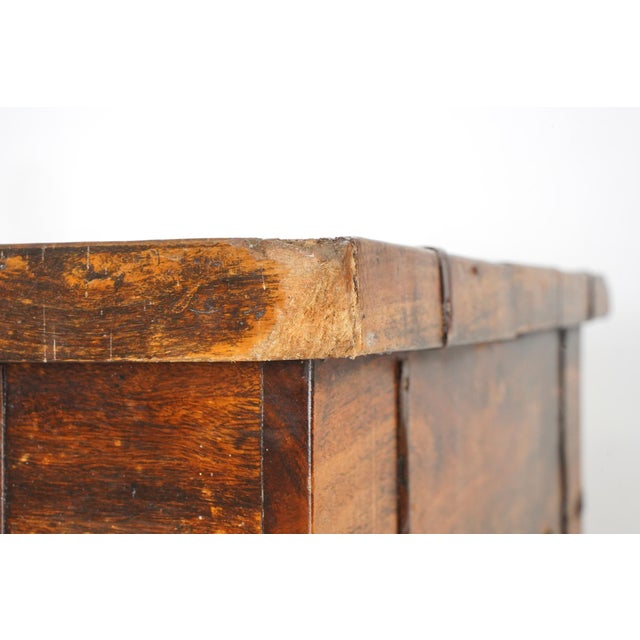 Mid 20th Century Reclaimed Wooden Dual Opening Square Storage Trunk For Sale - Image 11 of 11