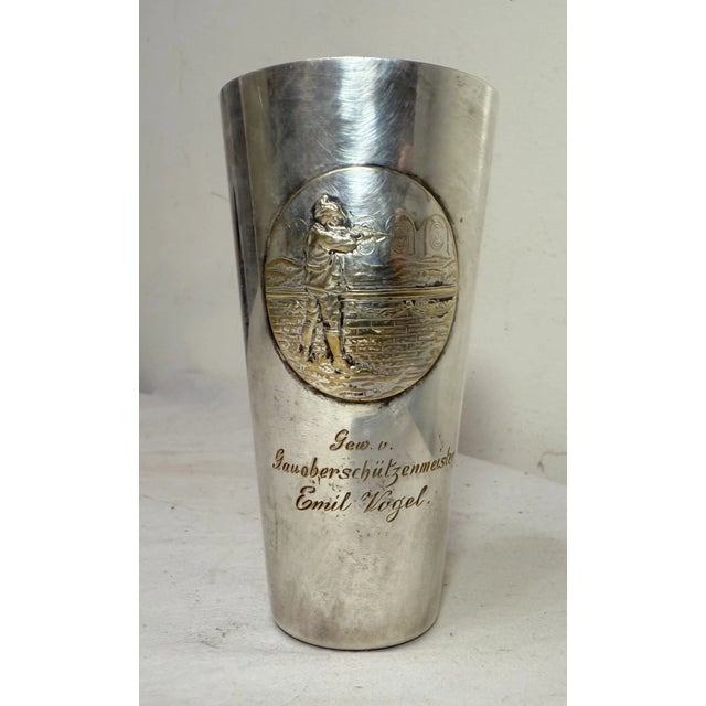 Antique Silverplate German General Marksman Shooting Trophy Award Cup Emil Vogel For Sale - Image 4 of 9