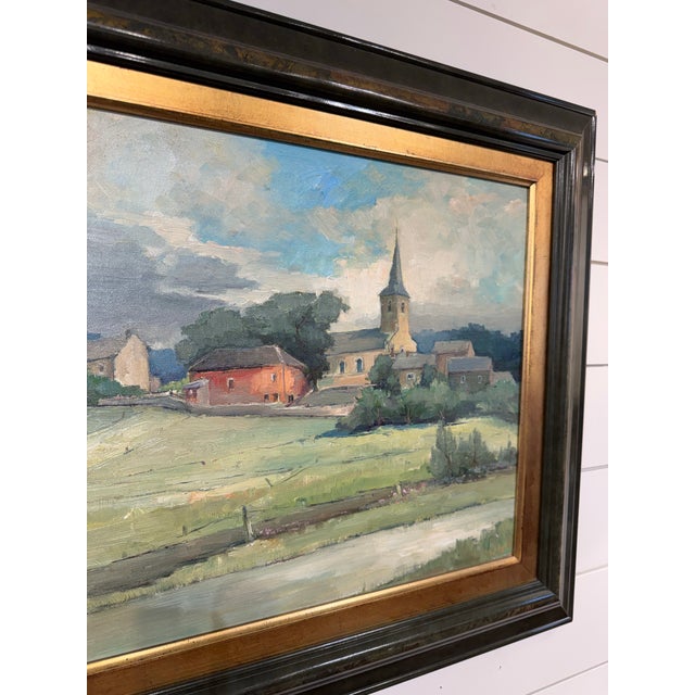 English 20th Century Dutch Village Oil on Canvas For Sale - Image 3 of 8
