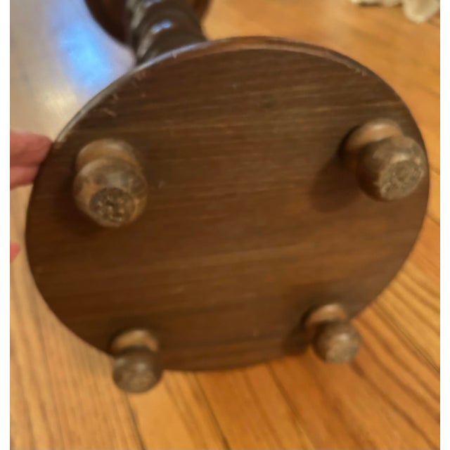 Wood Vintage Wooden Barley Twist Plant Stand For Sale - Image 7 of 7