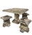 Vintage Cast Stone Garden Dining Set With Dolphin Pedestal Table & Three Matching Stools For Sale - Image 4 of 12