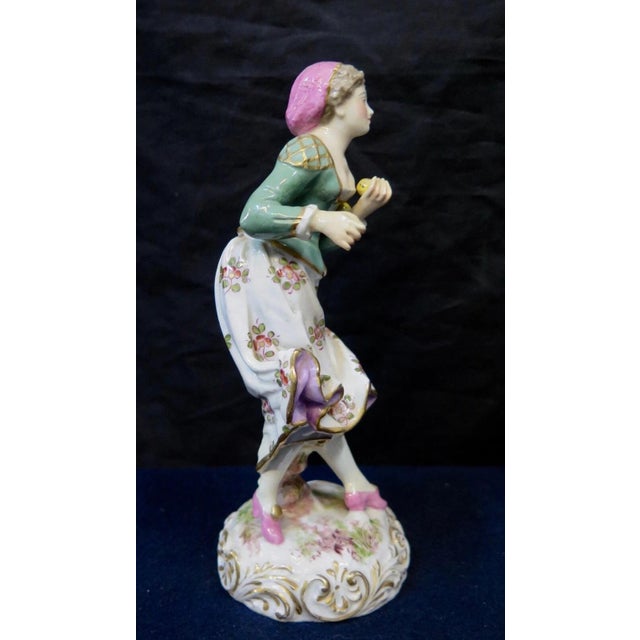 Vintage Meissen Porcelain Figure of a Woman For Sale - Image 10 of 12