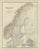 Antique Map of Sweden and Norway by Johnston, 1909 For Sale