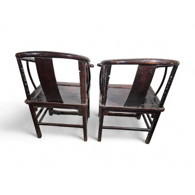 Wood 19th-Century Qing Dynasty Chinese Armchairs, 1860s For Sale - Image 7 of 18