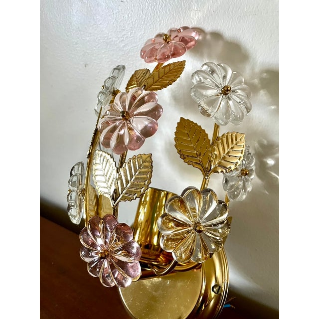 Pink Flower Wall Sconce, Italy, 1990 For Sale - Image 4 of 10