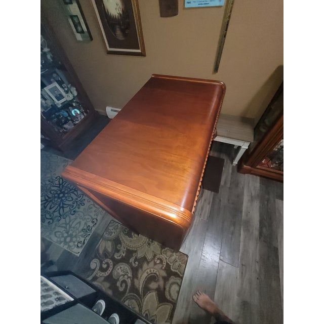 Art Deco 1930s Art Deco Waterfall Highboy Dresser For Sale - Image 3 of 7