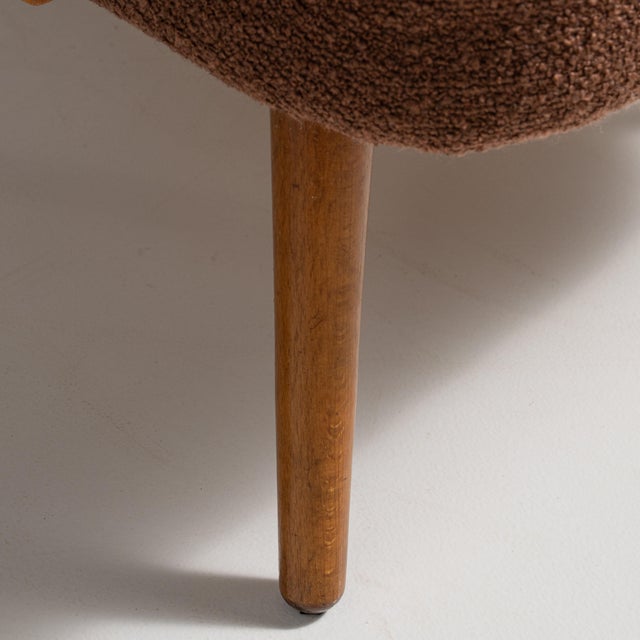 Pair of 1940s Danish Brown Mid-Century Modern Upholstered Armchairs For Sale - Image 11 of 15