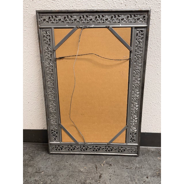 Metal Botanical Rectangular Wall Mirror For Sale - Image 11 of 12