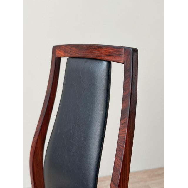 Danish Mid-Century Rosewood High-Back Dining Chairs- A Set of 4 For Sale - Image 4 of 12